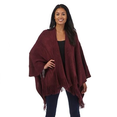 Dark red knitted wrap